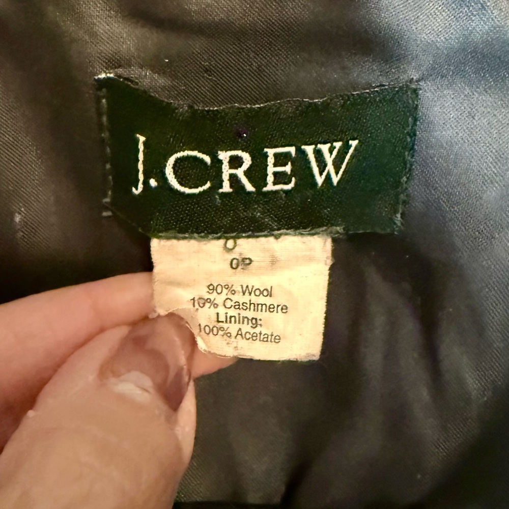 J. Crew Cashmere & Wool Harriet Plum Pea Coat Charcoal Gray Size 0 Petite - Picture 13 of 15